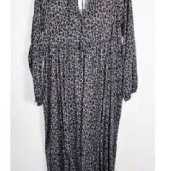 GRACE ATWOOD x THE DROP Gray Animal Print Midi Dress NWT - Picture 11 of 11